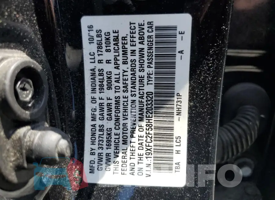 19XFC2F58HE203320 Photo# 12