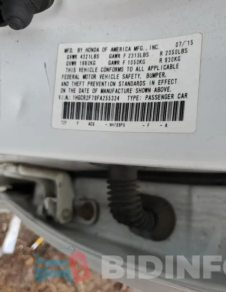 1HGCR2F79FA255334 Photo# 13