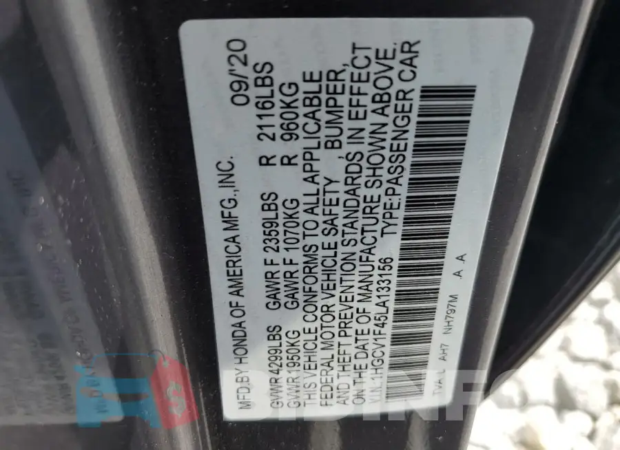 1HGCV1F45LA133156 Photo# 13