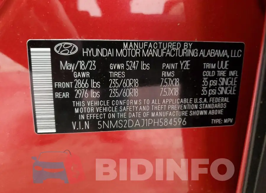 5NMS2DAJ1PH584596 Photo# 14