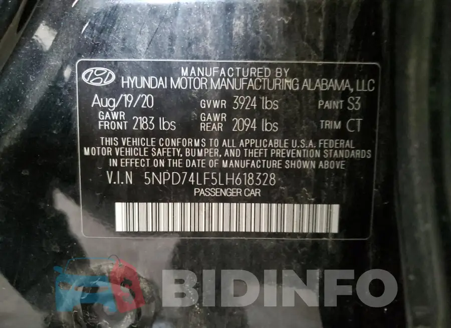 5NPD74LF5LH618328 Photo# 13