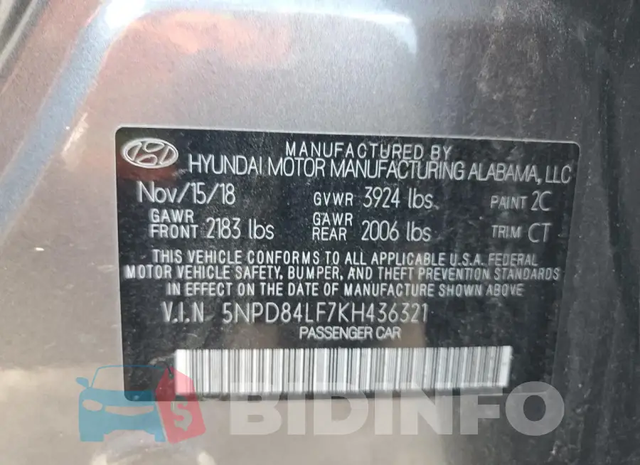 5NPD84LF7KH436321 Photo# 12