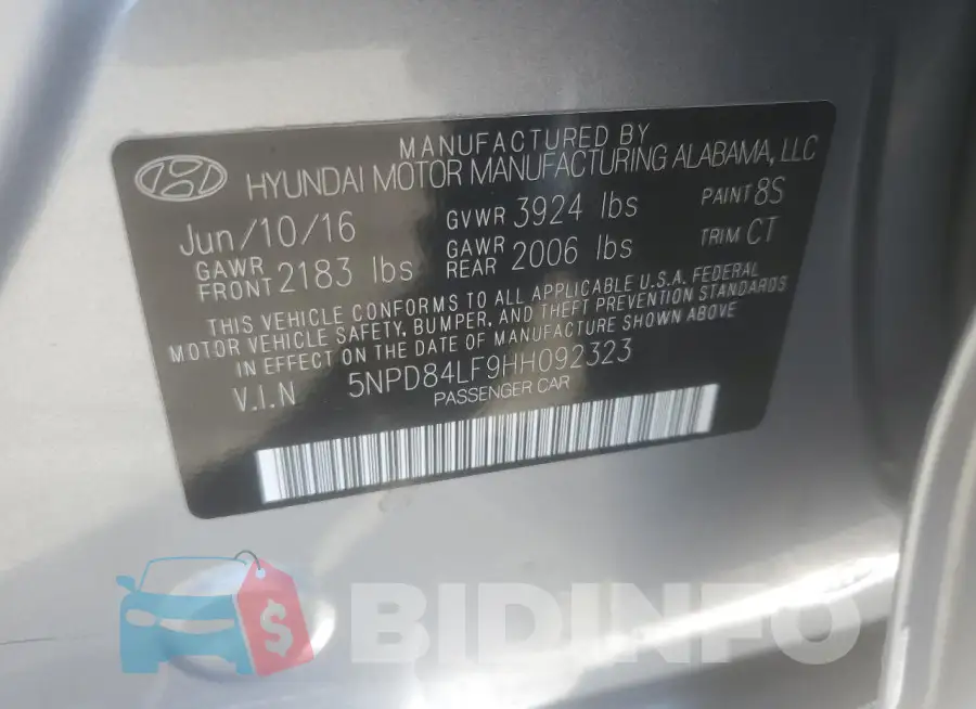 5NPD84LF9HH092323 Photo# 12