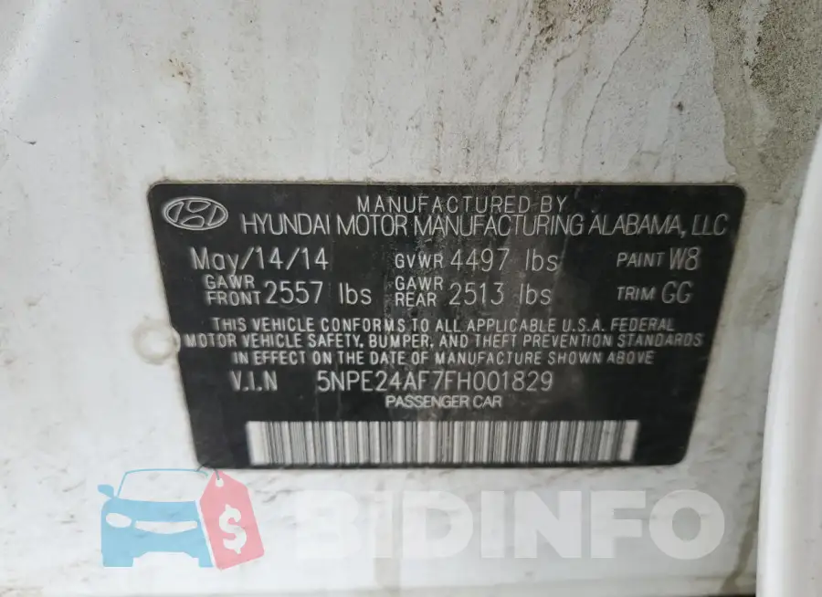 5NPE24AF7FH001829 Photo# 12