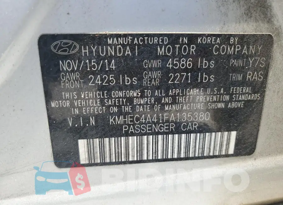 KMHEC4A41FA135380 Photo# 12
