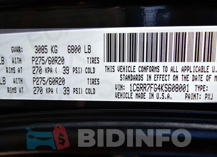 1C6RR7FG4KS608001 Photo# 10