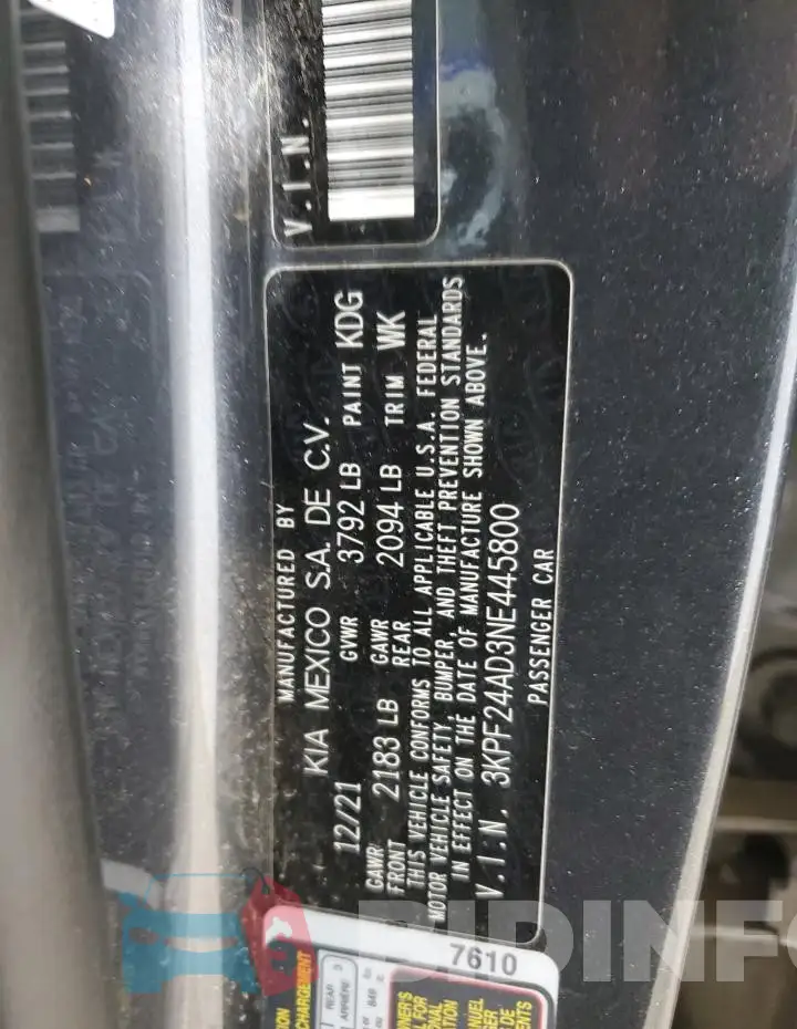 3KPF24AD3NE445800 Photo# 12