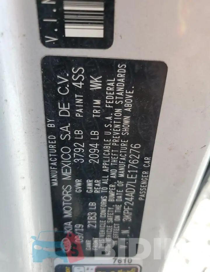 3KPF24AD7LE176276 Photo# 12