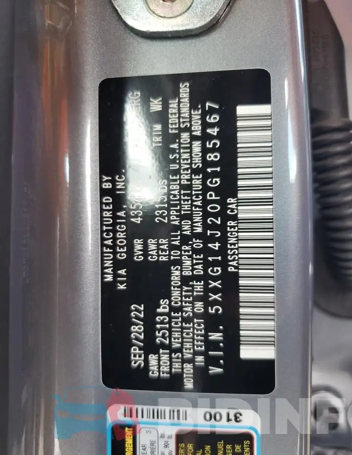 5XXG14J20PG185467 Photo# 12