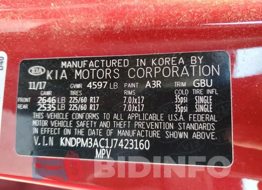 KNDPM3AC1J7423160 Photo# 13