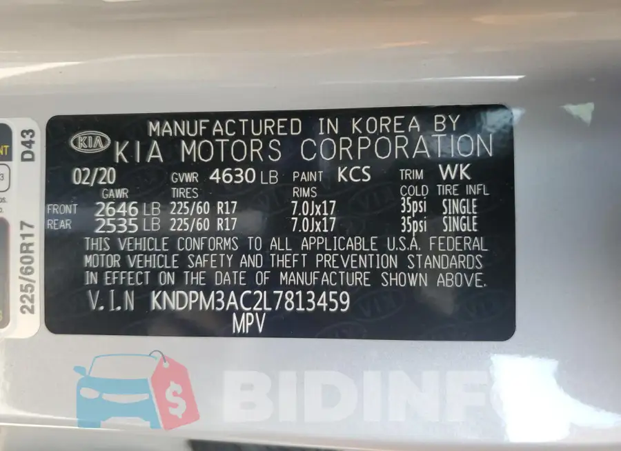 KNDPM3AC2L7813459 Photo# 14