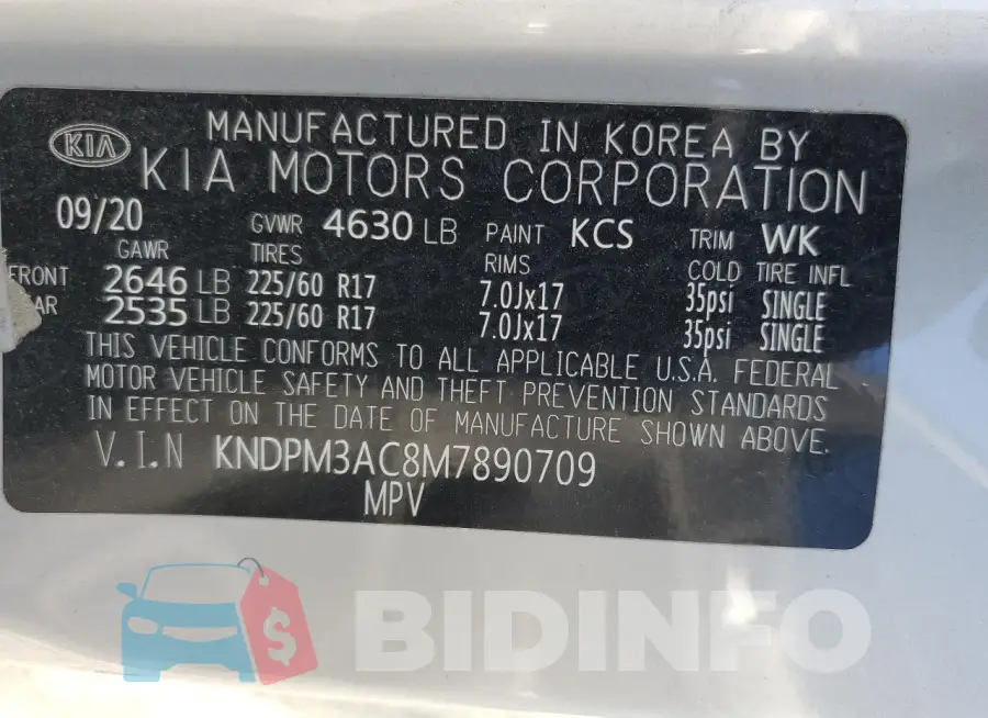 KNDPM3AC8M7890709 Photo# 13