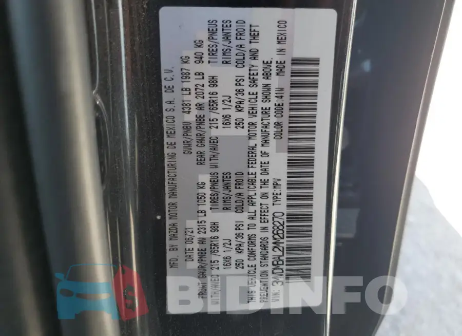 3MVDMBAL2MM268270 Photo# 14
