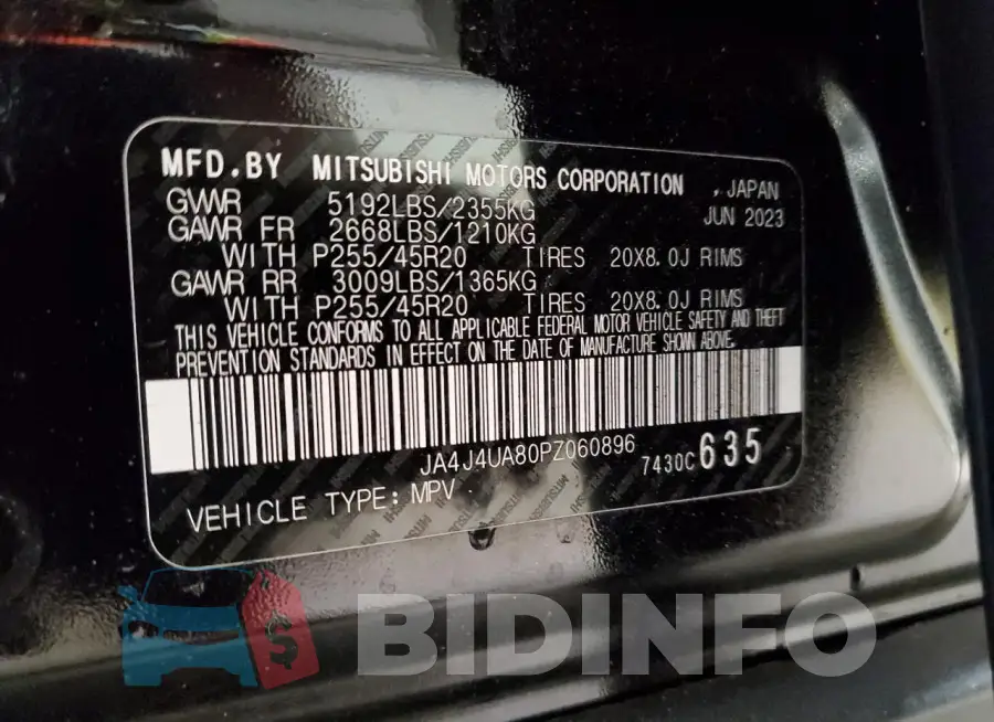 JA4J4UA80PZ060896 Photo# 14