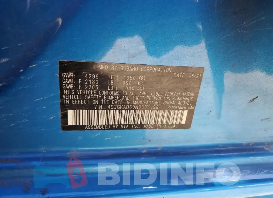 4S3GKAB60N3601138 Photo# 13