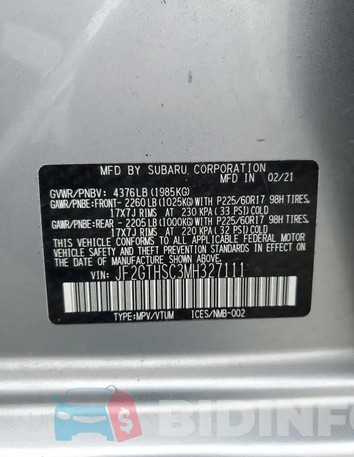 JF2GTHSC3MH327111 Photo# 13