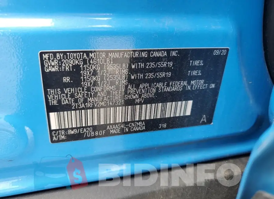 2T3A1RFV2MC147321 Photo# 13