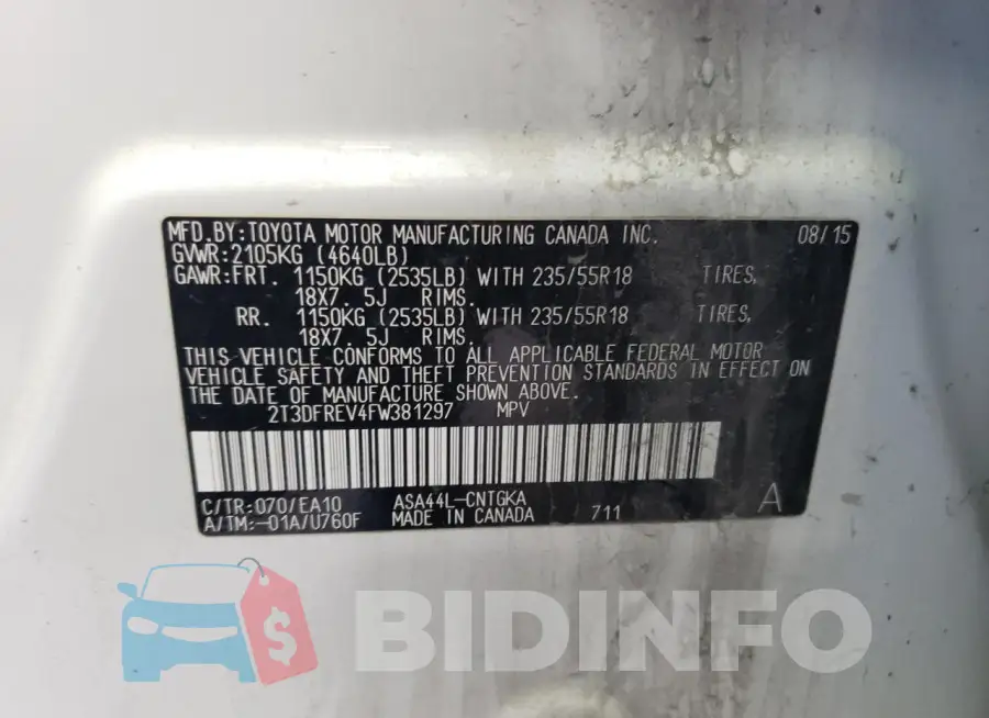 2T3DFREV4FW381297 Photo# 12