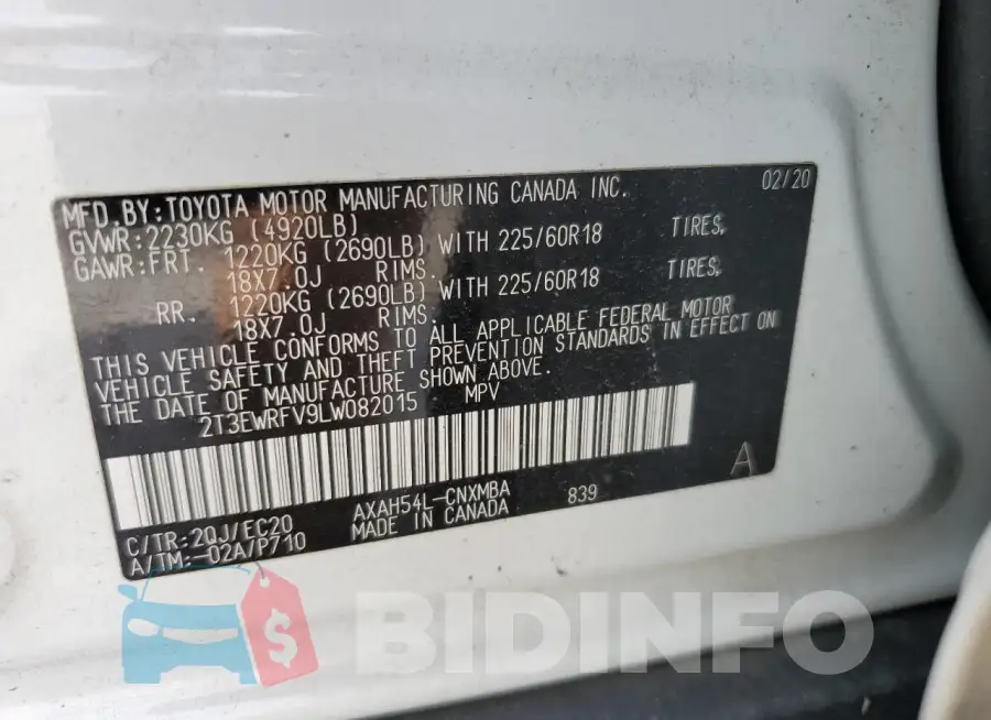 2T3EWRFV9LW082015 Photo# 13