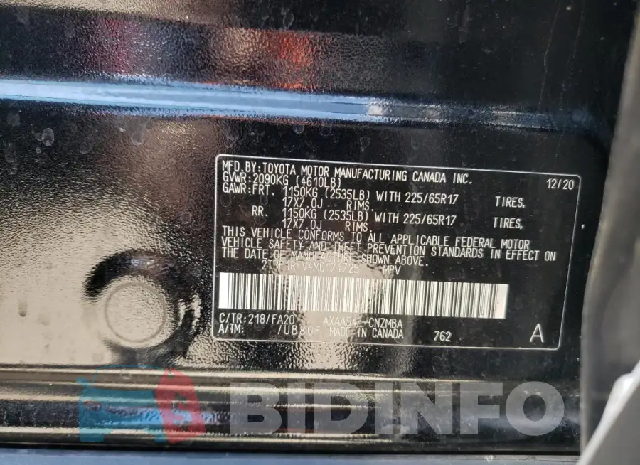2T3P1RFV4MC174725 Photo# 13