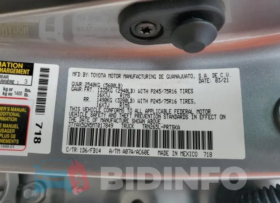 3TYAX5GN5MT017849 Photo# 12