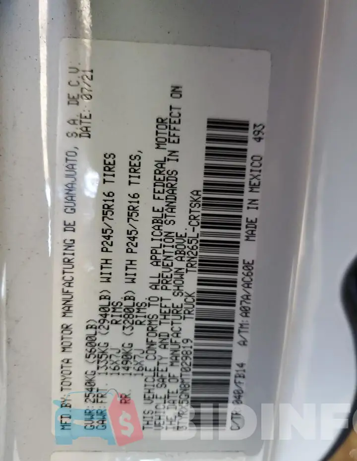 3TYRX5GN8MT029819 Photo# 12