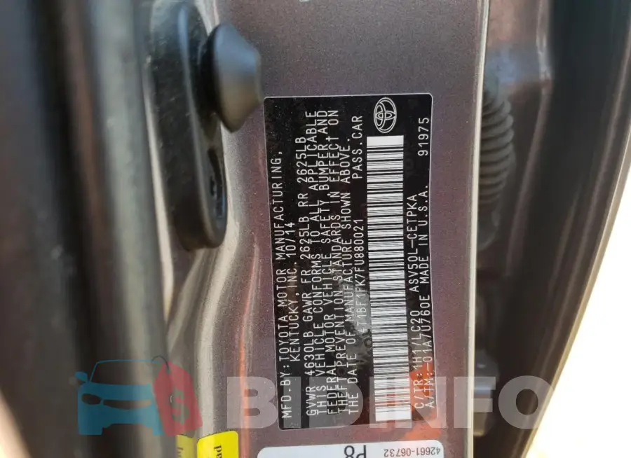 4T1BF1FK7FU880021 Photo# 12