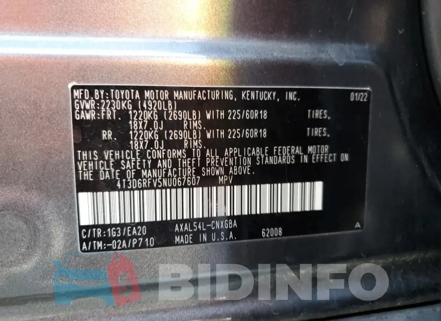 4T3D6RFV5NU067607 Photo# 13