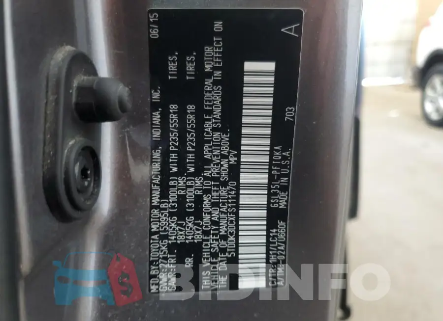5TDDK3DCXFS111470 Photo# 13