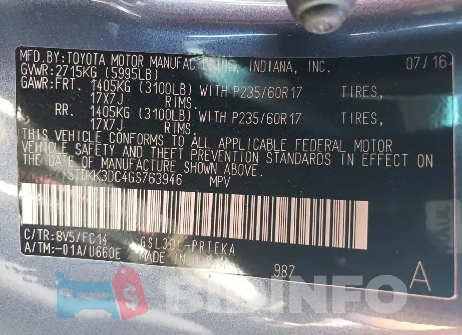 5TDKK3DC4GS763946 Photo# 13
