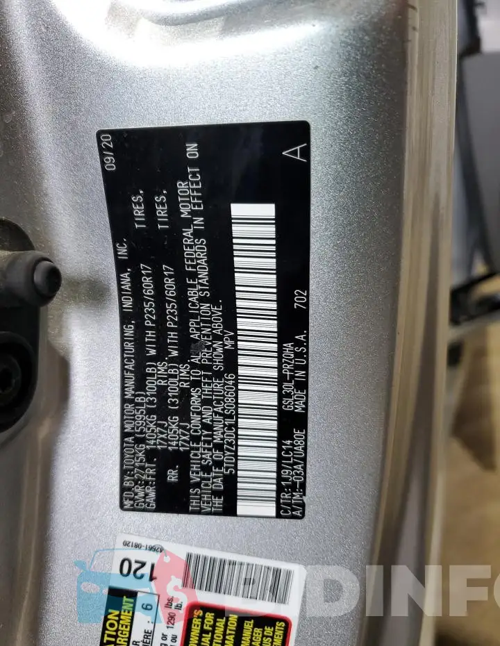 5TDYZ3DC1LS086046 Photo# 12