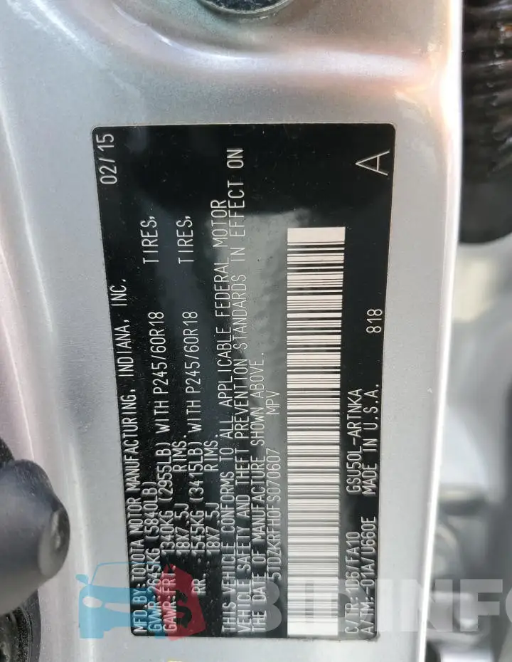 5TDZKRFH0FS070607 Photo# 13