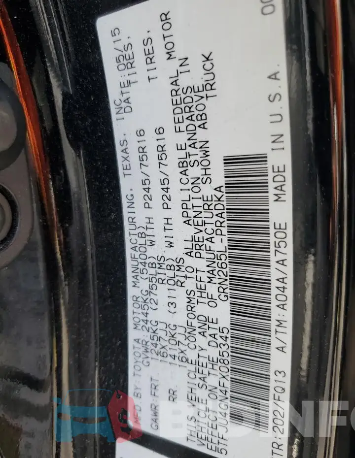 5TFJU4GN4FX085345 Photo# 12