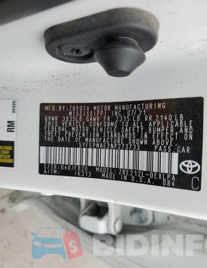5YFEPMAE2NP273733 Photo# 13