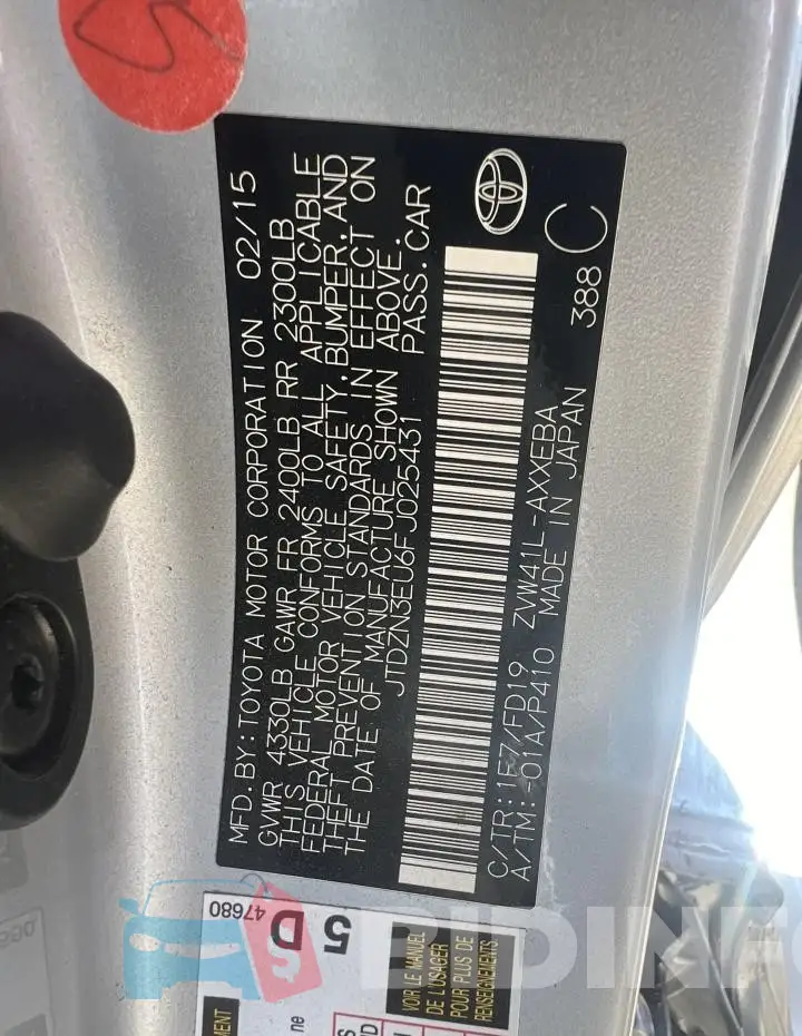 JTDZN3EU6FJ025431 Photo# 12