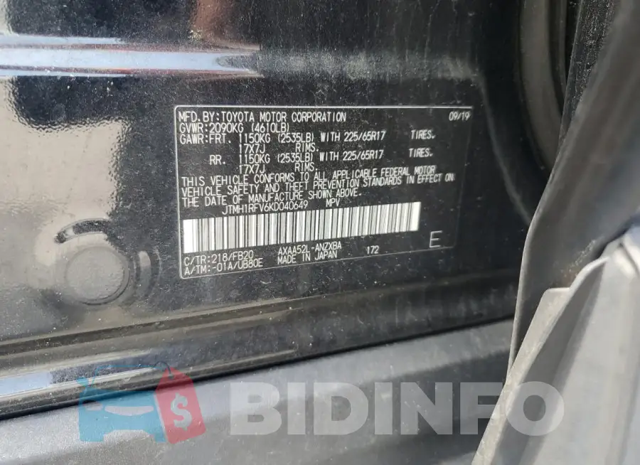 JTMH1RFV6KD040649 Photo# 13