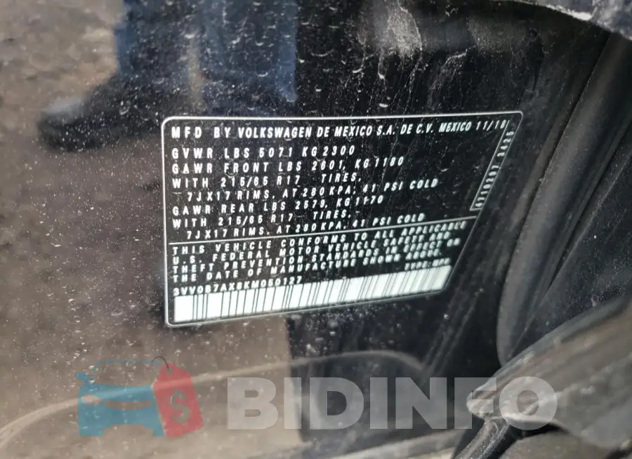3VV0B7AX8KM050127 Photo# 12