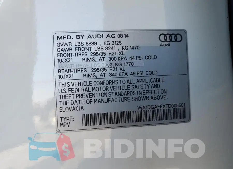 WA1DGAFEXFD005501 Photo# 13
