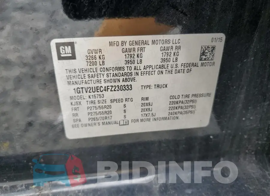 1GTV2UEC4FZ230333 Photo# 12