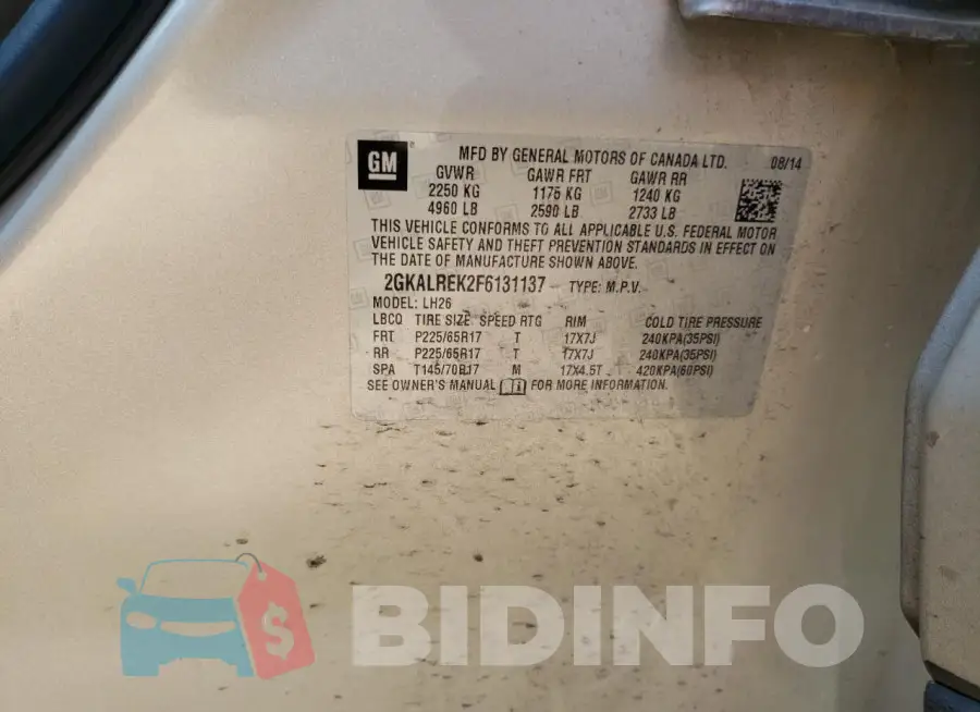 2GKALREK2F6131137 Photo# 13