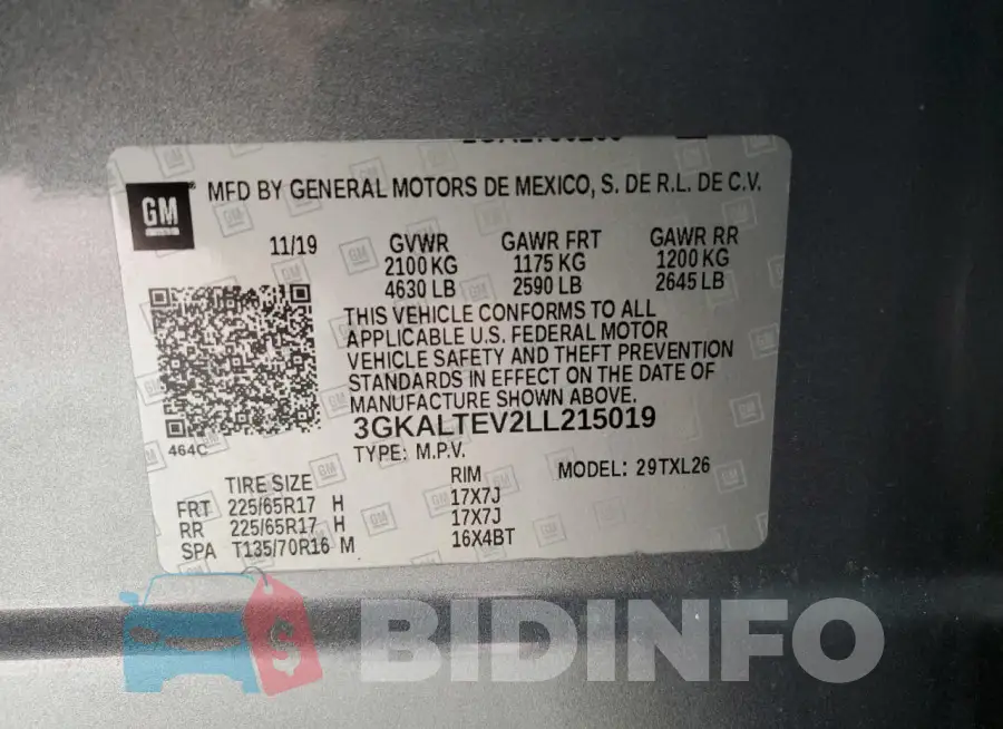 3GKALTEV2LL215019 Photo# 14