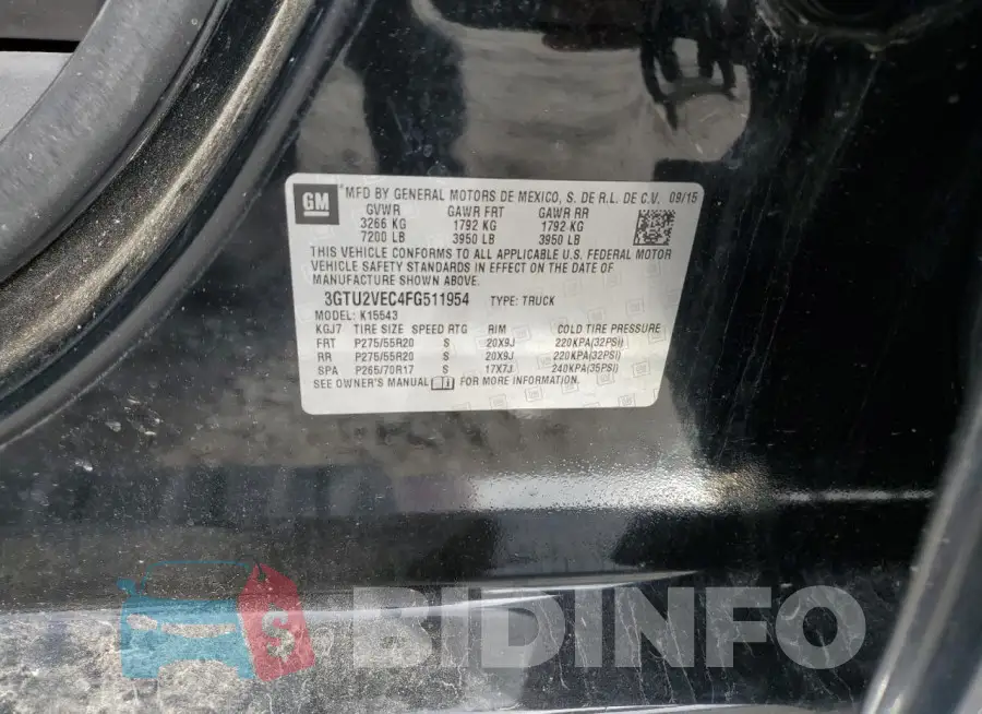 3GTU2VEC4FG511954 Photo# 12