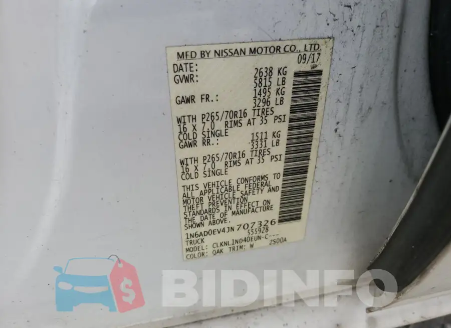 1N6AD0EV4JN707326 Photo# 12