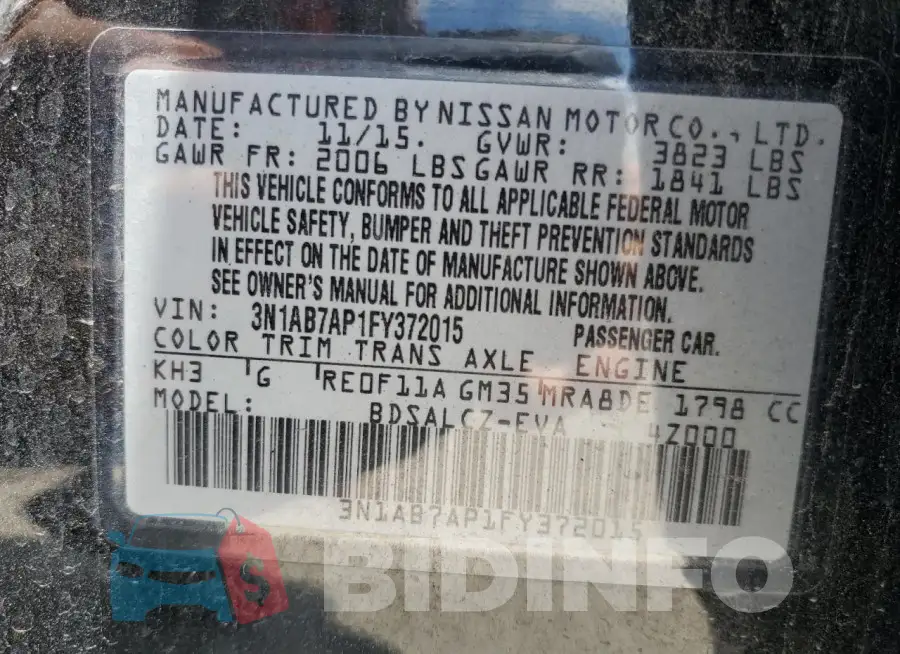 3N1AB7AP1FY372015 Photo# 12
