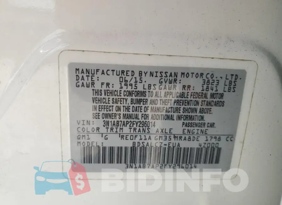 3N1AB7AP2FY296014 Photo# 12