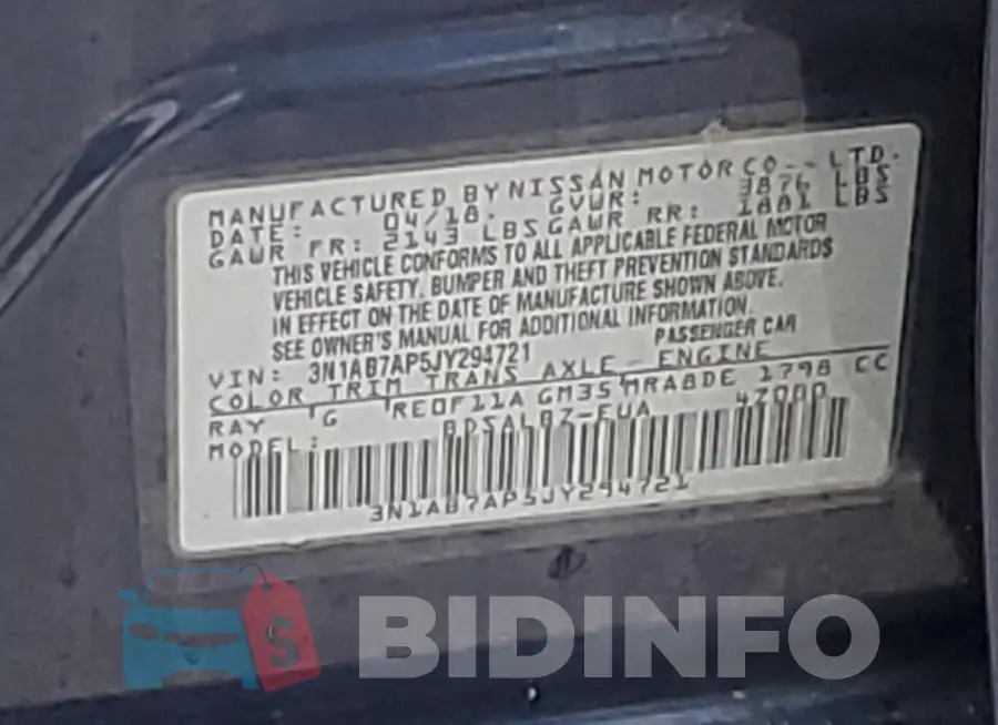 3N1AB7AP5JY294721 Photo# 13