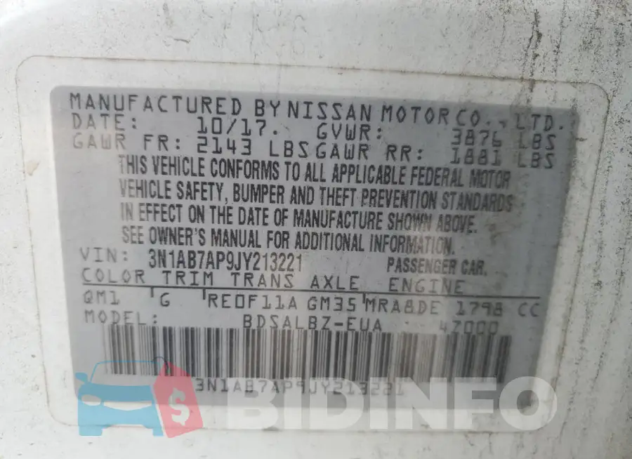 3N1AB7AP9JY213221 Photo# 13