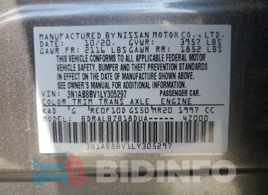3N1AB8BV1LY305297 Photo# 12