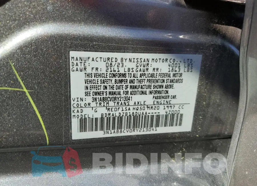 3N1AB8CV0RY213041 Photo# 12