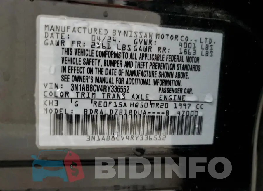 3N1AB8CV4RY336552 Photo# 12